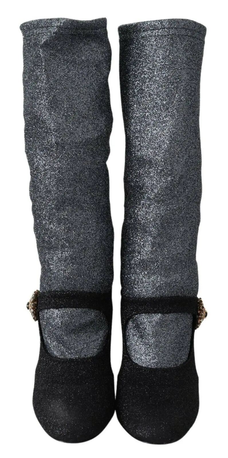Dolce & Gabbana Black Crystal Mary Janes Booties Shoes - Zeiniez