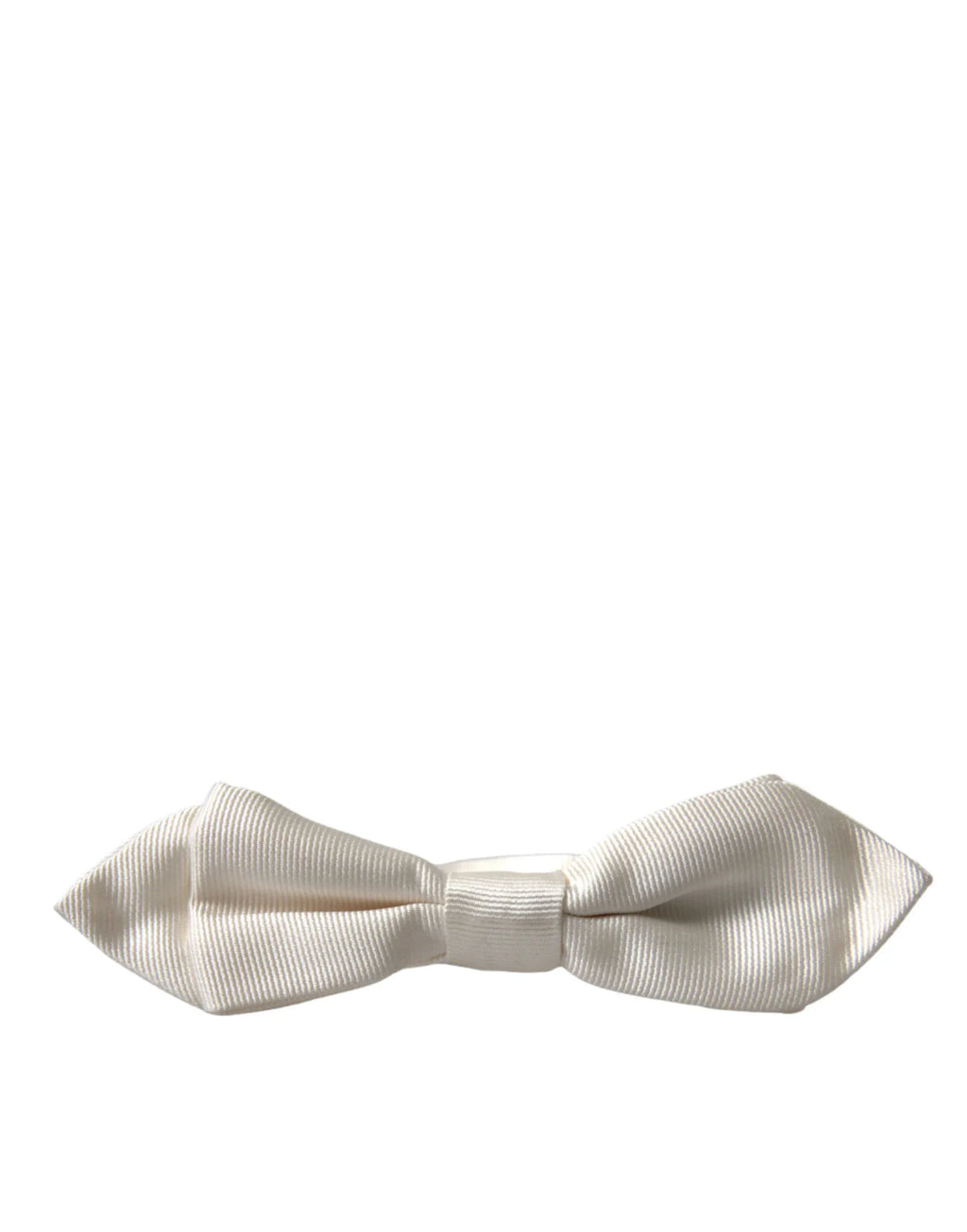 Dolce & Gabbana White Silk Slim Adjustable Neck Papillon Bow Tie - Zeiniez