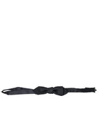 Dolce & Gabbana Dark Blue Silk Satin Adjustable Neck Men Papillon Bow Tie - Zeiniez
