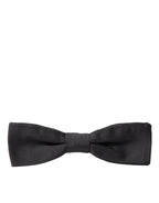 Dolce & Gabbana Dark Gray Silk Adjustable Neck Men Papillon Bow Tie - Zeiniez