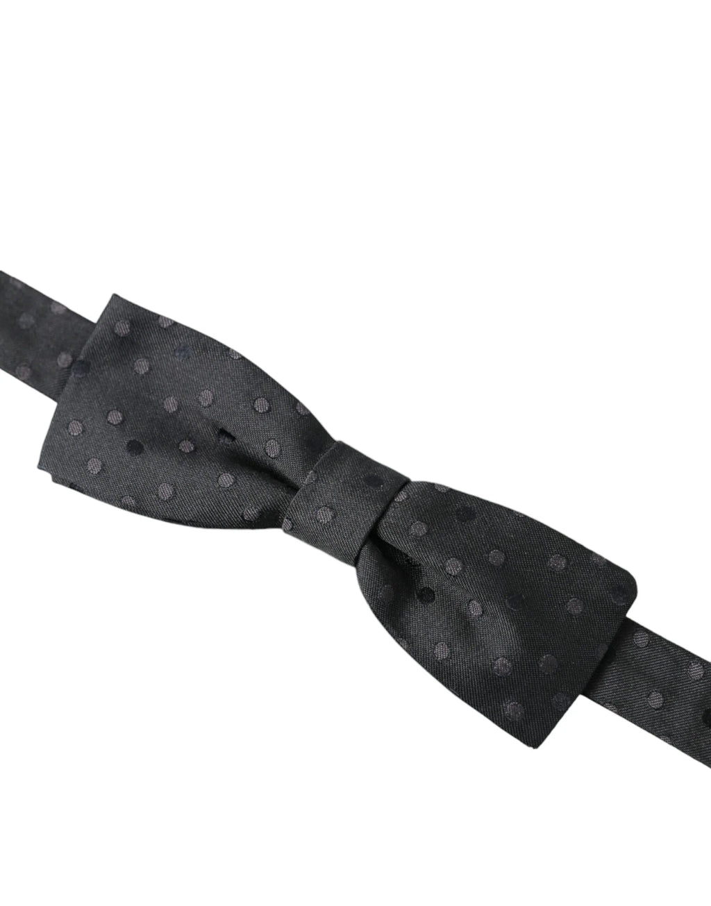 Dolce & Gabbana Gray Polka Dot Silk Adjustable Neck Men Papillon Bow Tie - Zeiniez