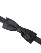 Dolce & Gabbana Gray Polka Dot Silk Adjustable Neck Men Papillon Bow Tie - Zeiniez