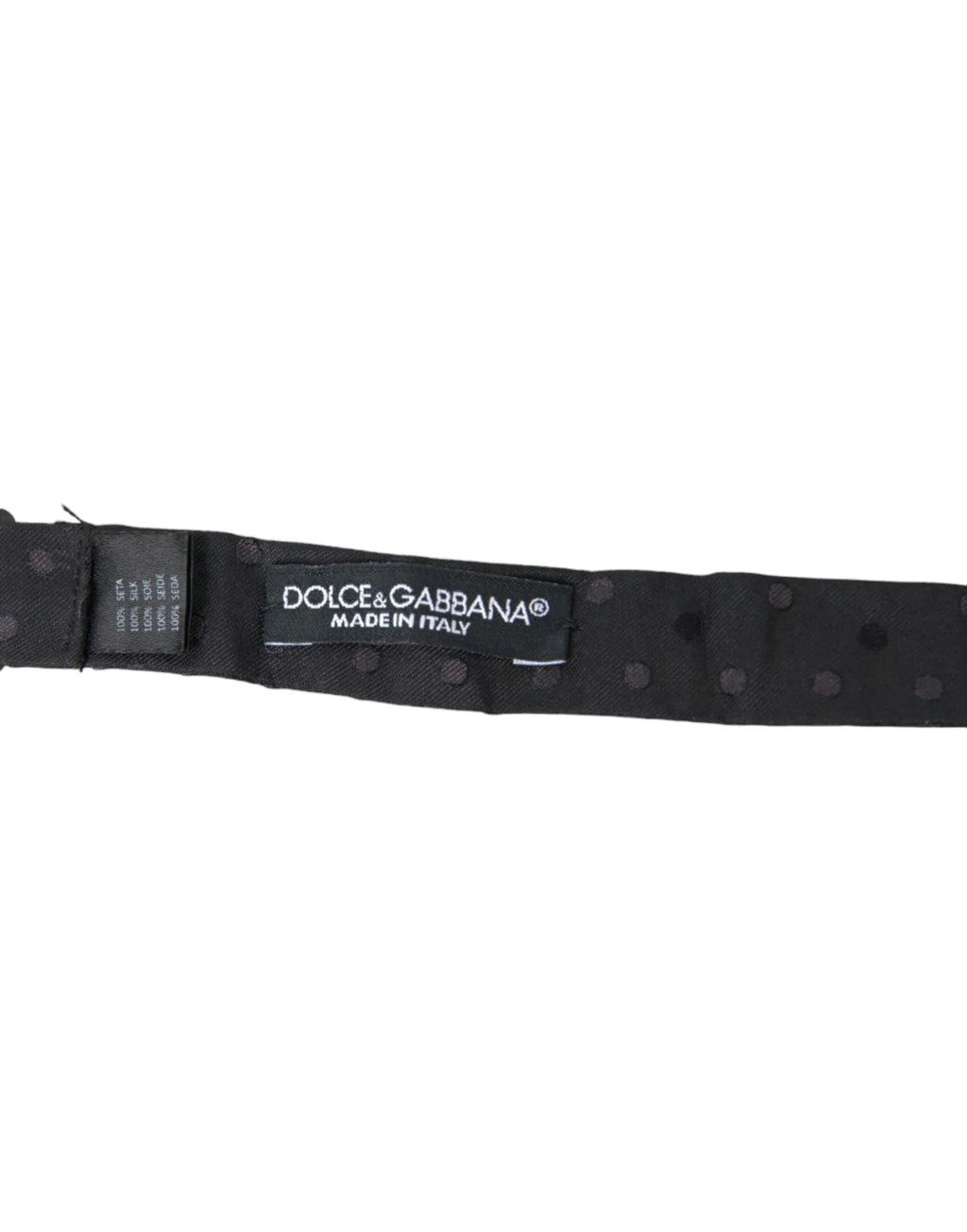 Dolce & Gabbana Gray Polka Dot Silk Adjustable Neck Men Papillon Bow Tie - Zeiniez