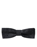 Dolce & Gabbana Gray Polka Dot Silk Adjustable Neck Men Papillon Bow Tie - Zeiniez