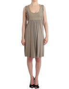 Roccobarocco Khaki studded sheath dress - Zeiniez