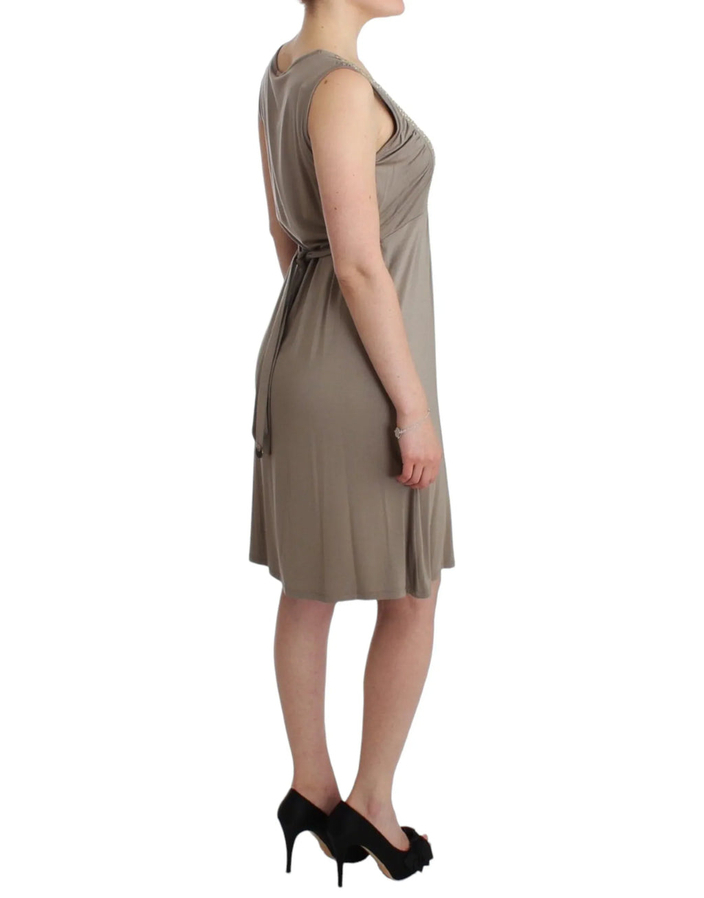 Roccobarocco Khaki studded sheath dress - Zeiniez
