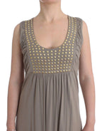 Roccobarocco Khaki studded sheath dress - Zeiniez
