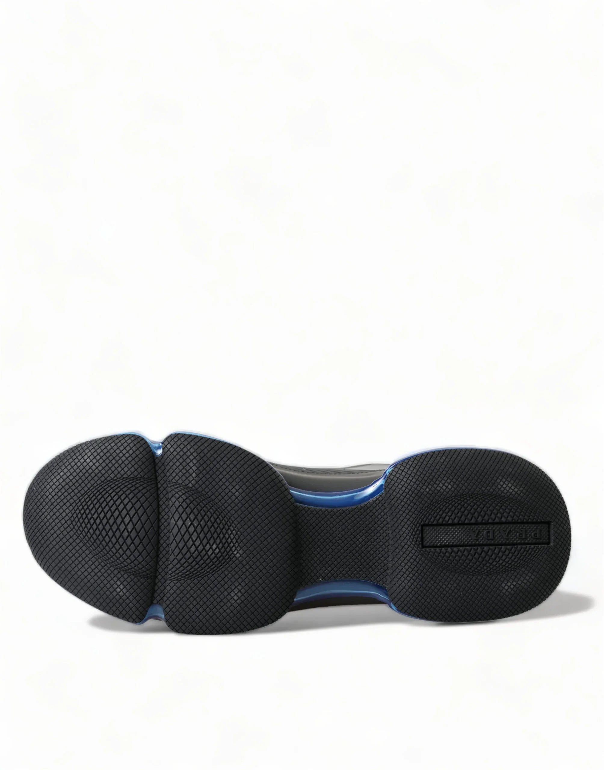 Prada Black Blue Rubber Knit Slip On Low Top Sneakers Shoes - Zeiniez