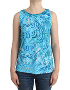 John Galliano Blue printed tank top - Zeiniez