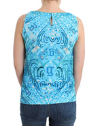 John Galliano Blue printed tank top - Zeiniez
