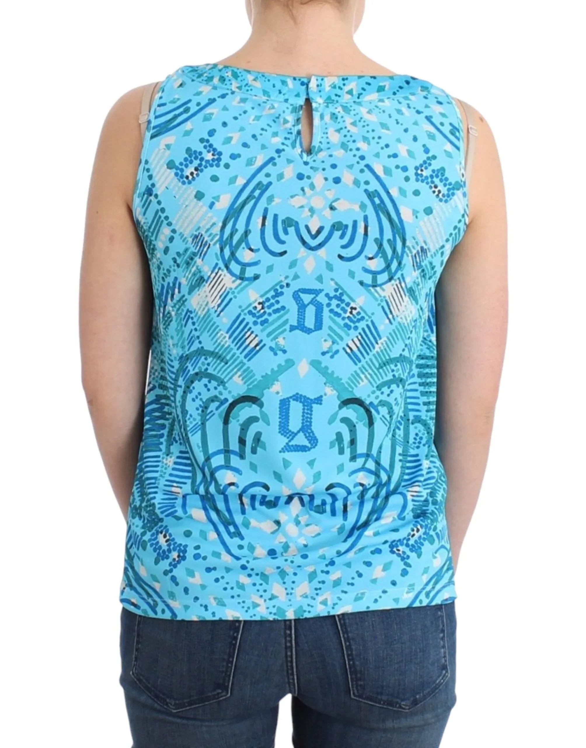John Galliano Blue printed tank top - Zeiniez