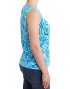 John Galliano Blue printed tank top - Zeiniez