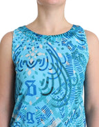 John Galliano Blue printed tank top - Zeiniez