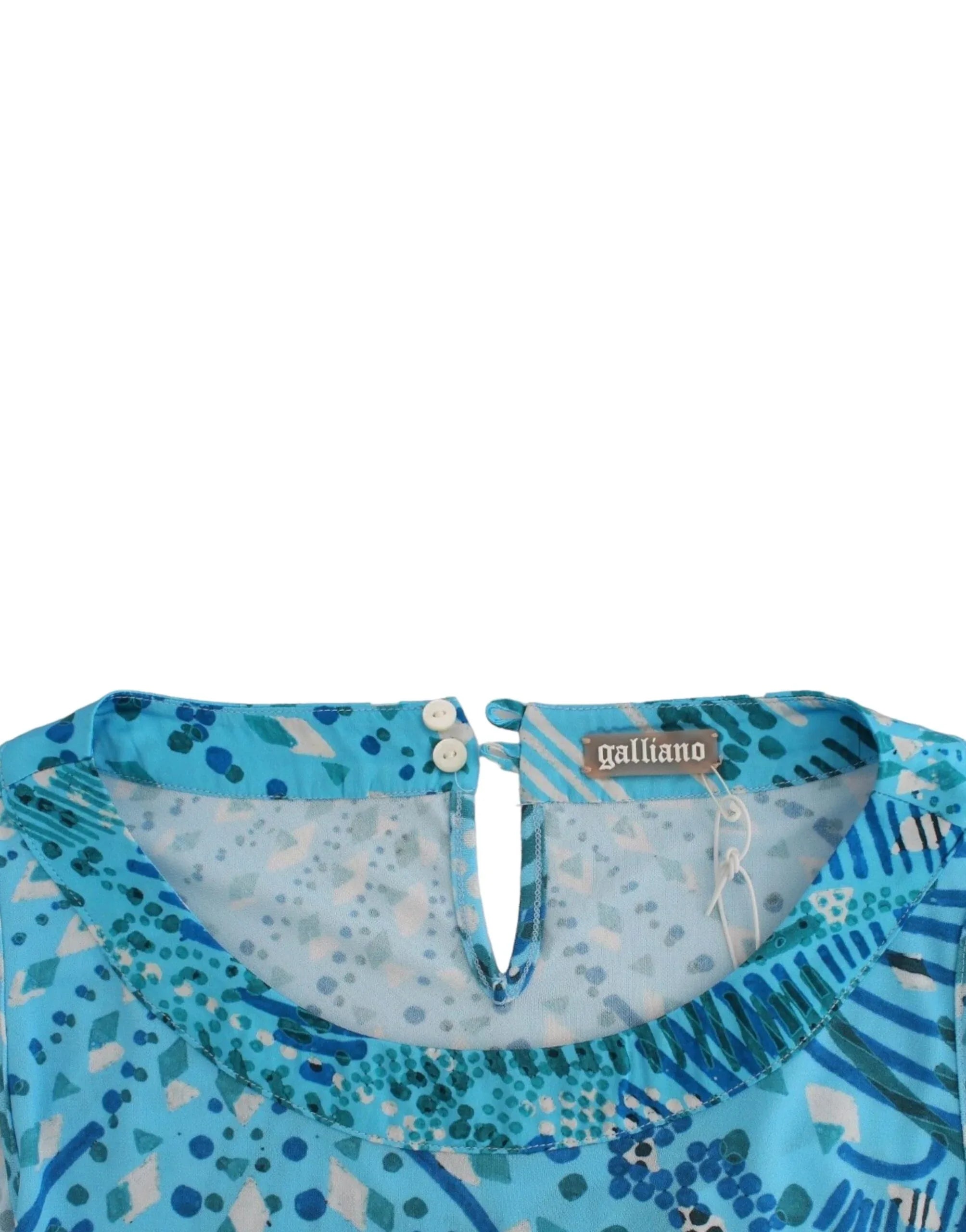John Galliano Blue printed tank top - Zeiniez