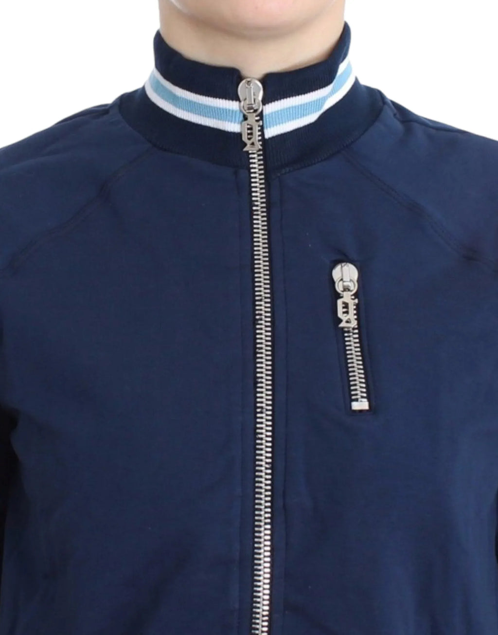 John Galliano Blue zip cotton cardigan - Zeiniez