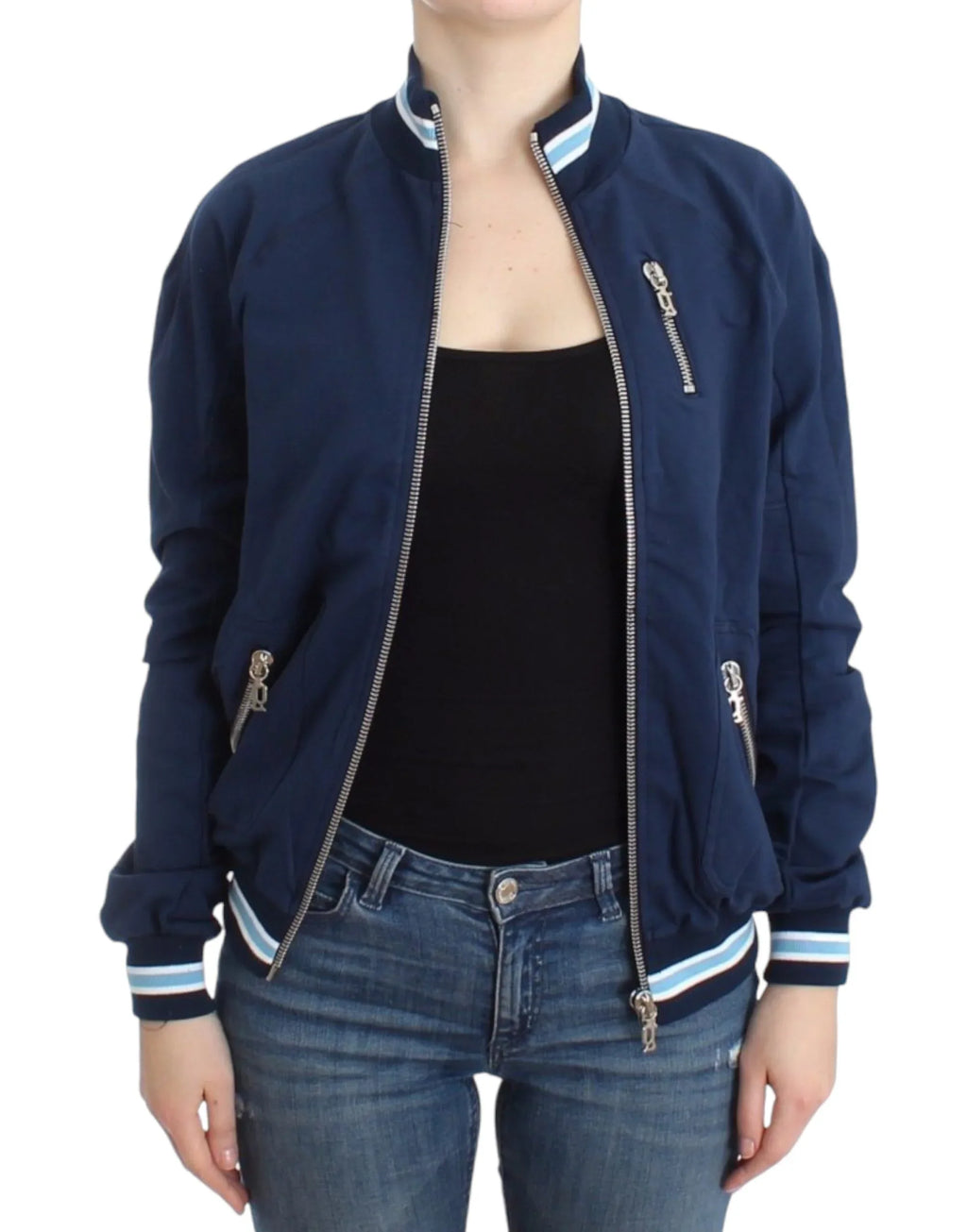 John Galliano Blue zip cotton cardigan - Zeiniez