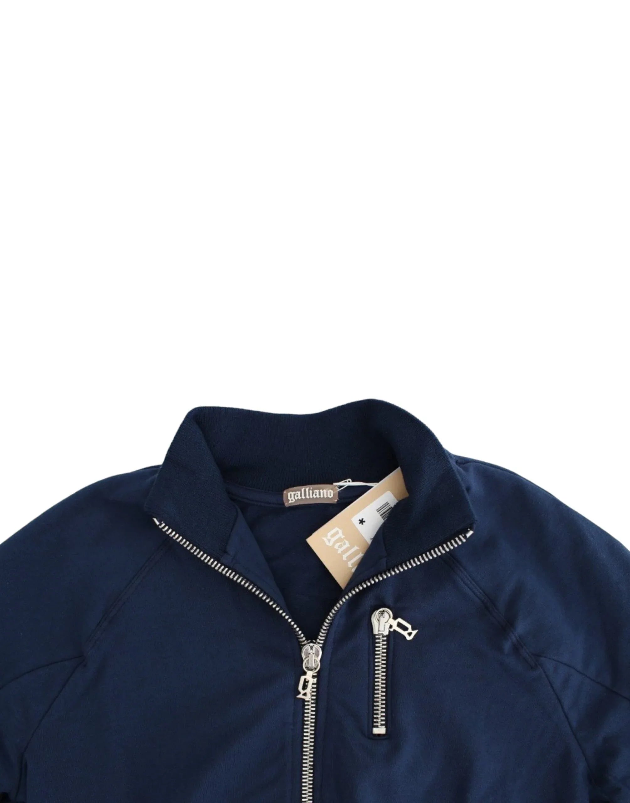 John Galliano Blue zip cotton cardigan - Zeiniez