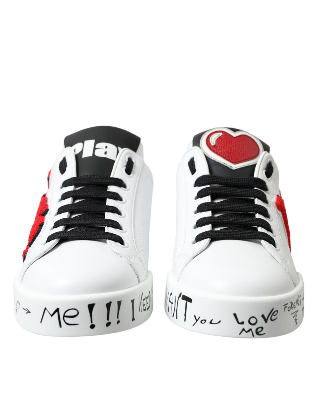Dolce & Gabbana White Love Patch Portofino Classic Sneakers Shoes - Zeiniez