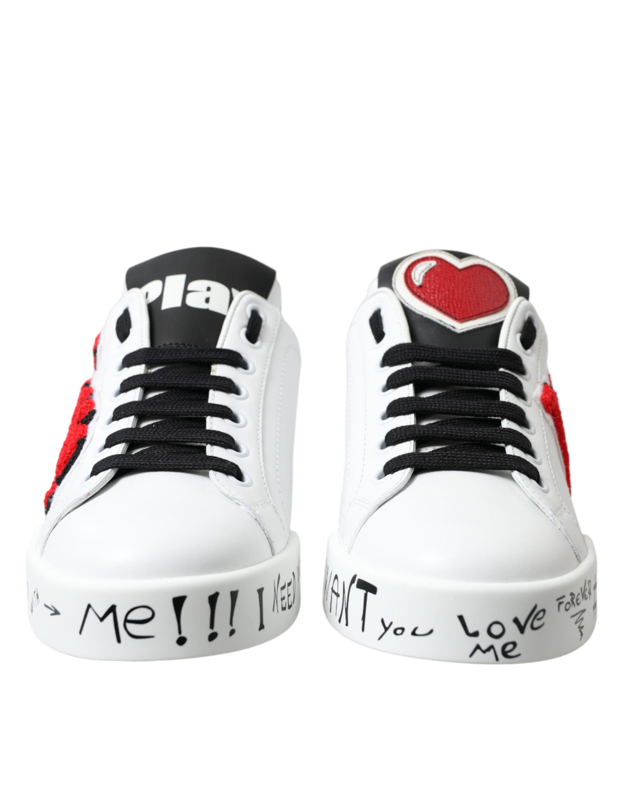 Dolce & Gabbana White Love Patch Portofino Classic Sneakers Shoes - Zeiniez