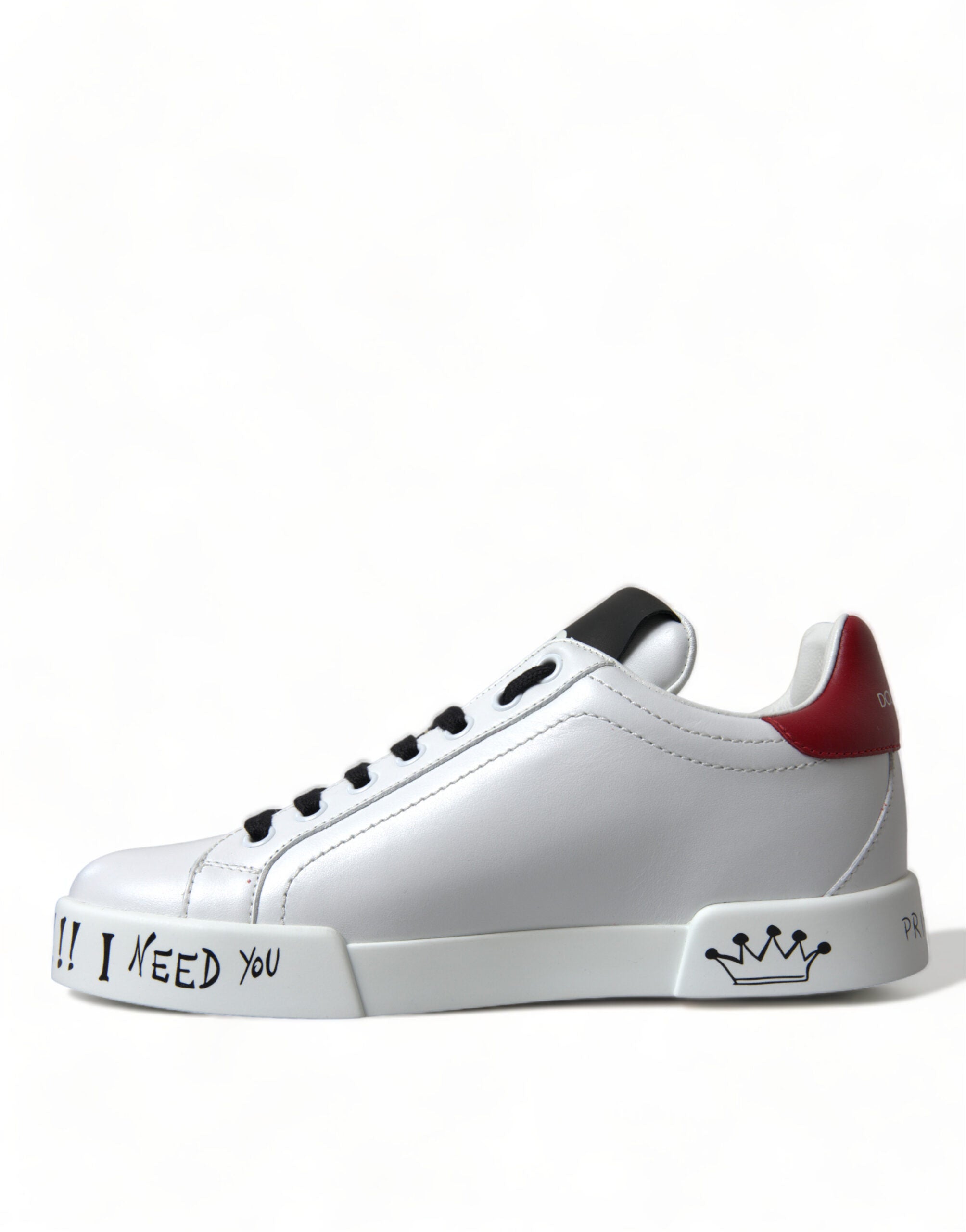 Dolce & Gabbana White Love Patch Portofino Classic Sneakers Shoes - Zeiniez