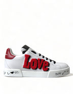 Dolce & Gabbana White Love Patch Portofino Classic Sneakers Shoes - Zeiniez