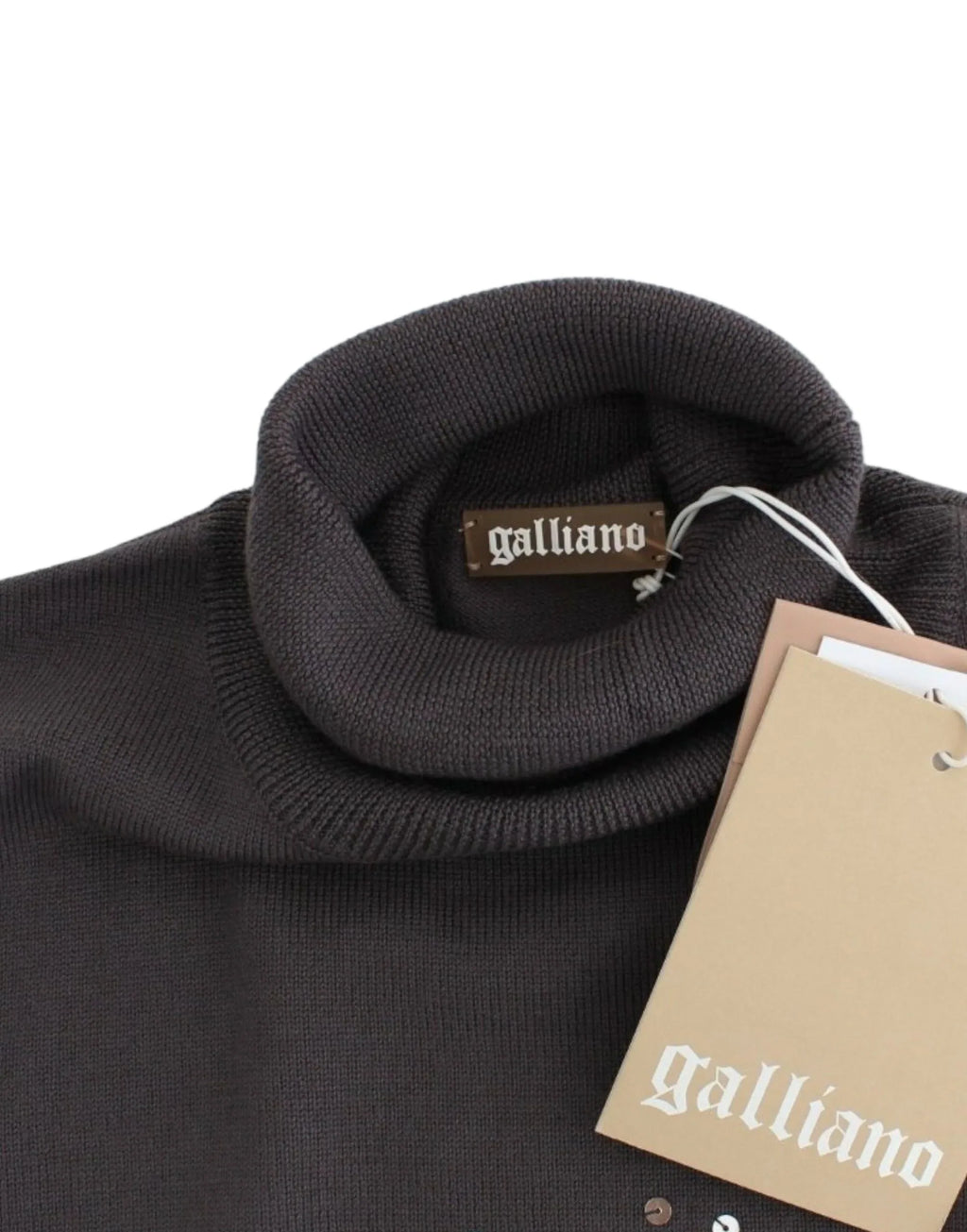 John Galliano Brown turtleneck cotton sweater - Zeiniez