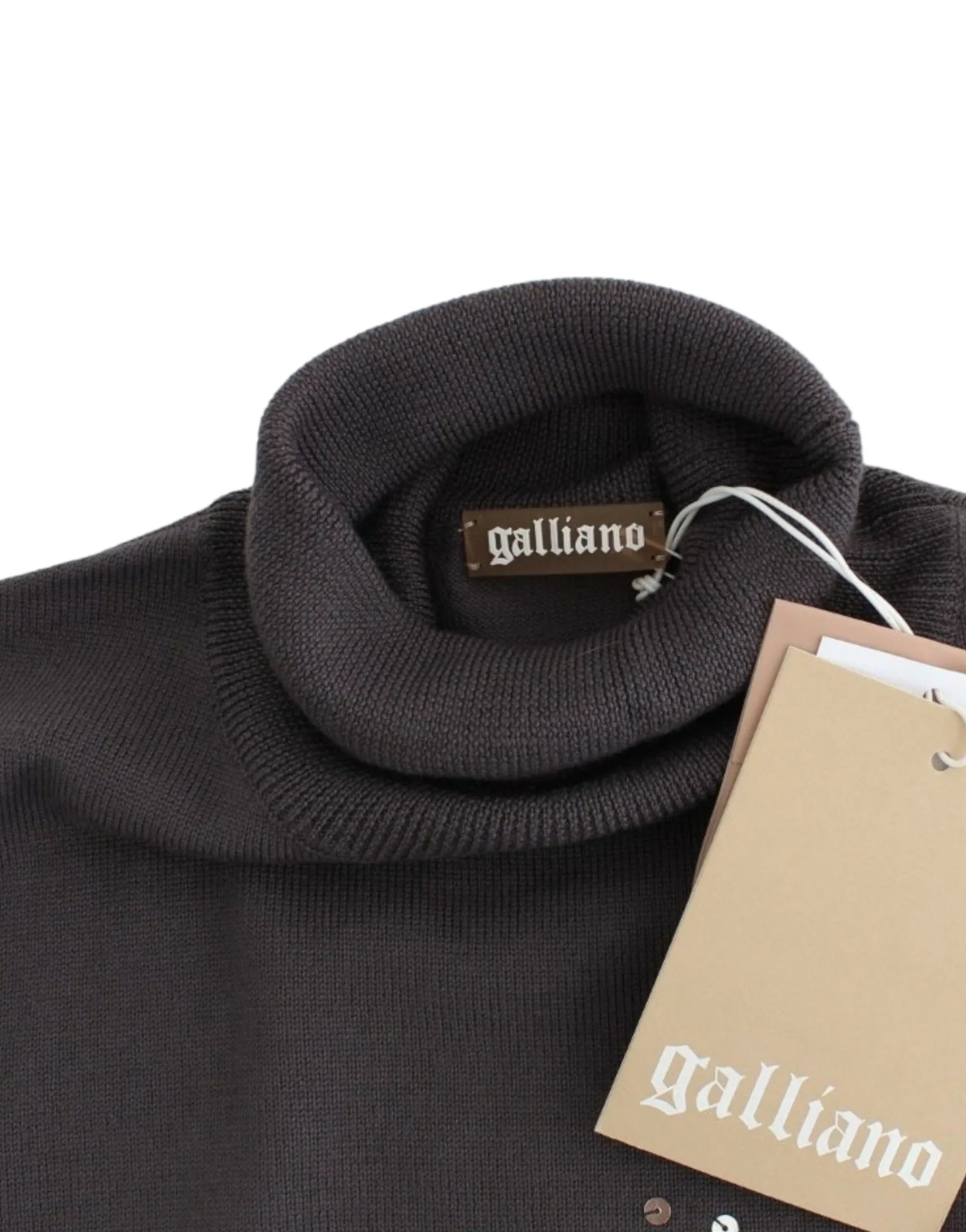 John Galliano Brown turtleneck cotton sweater - Zeiniez