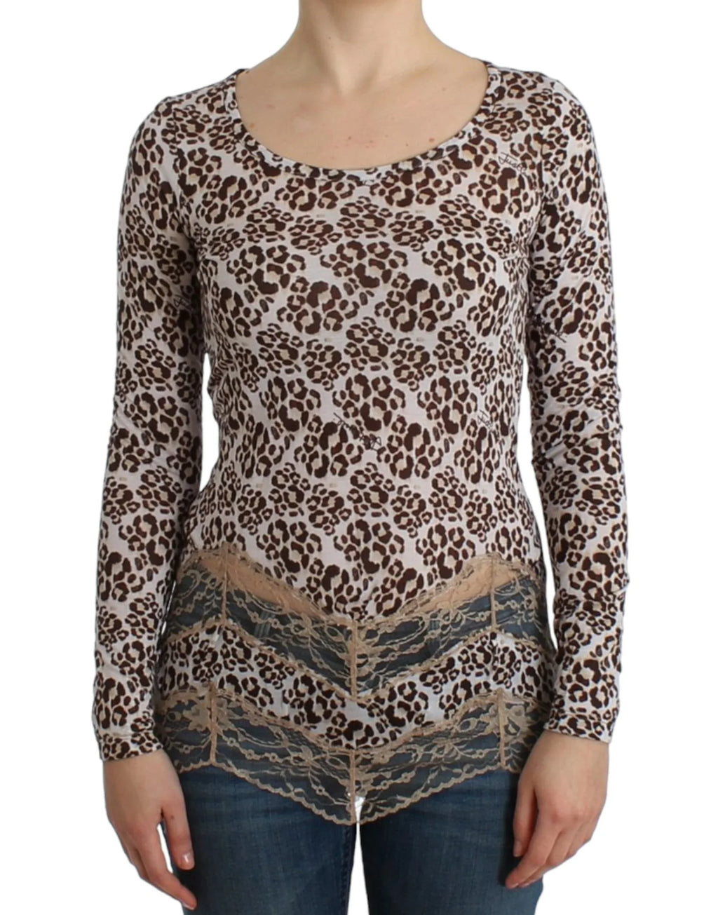 Cavalli Brown longsleeved lace top - Zeiniez