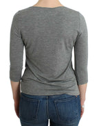 Cavalli Gray 3/4 sleeves jumper top - Zeiniez
