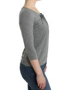 Cavalli Gray 3/4 sleeves jumper top - Zeiniez