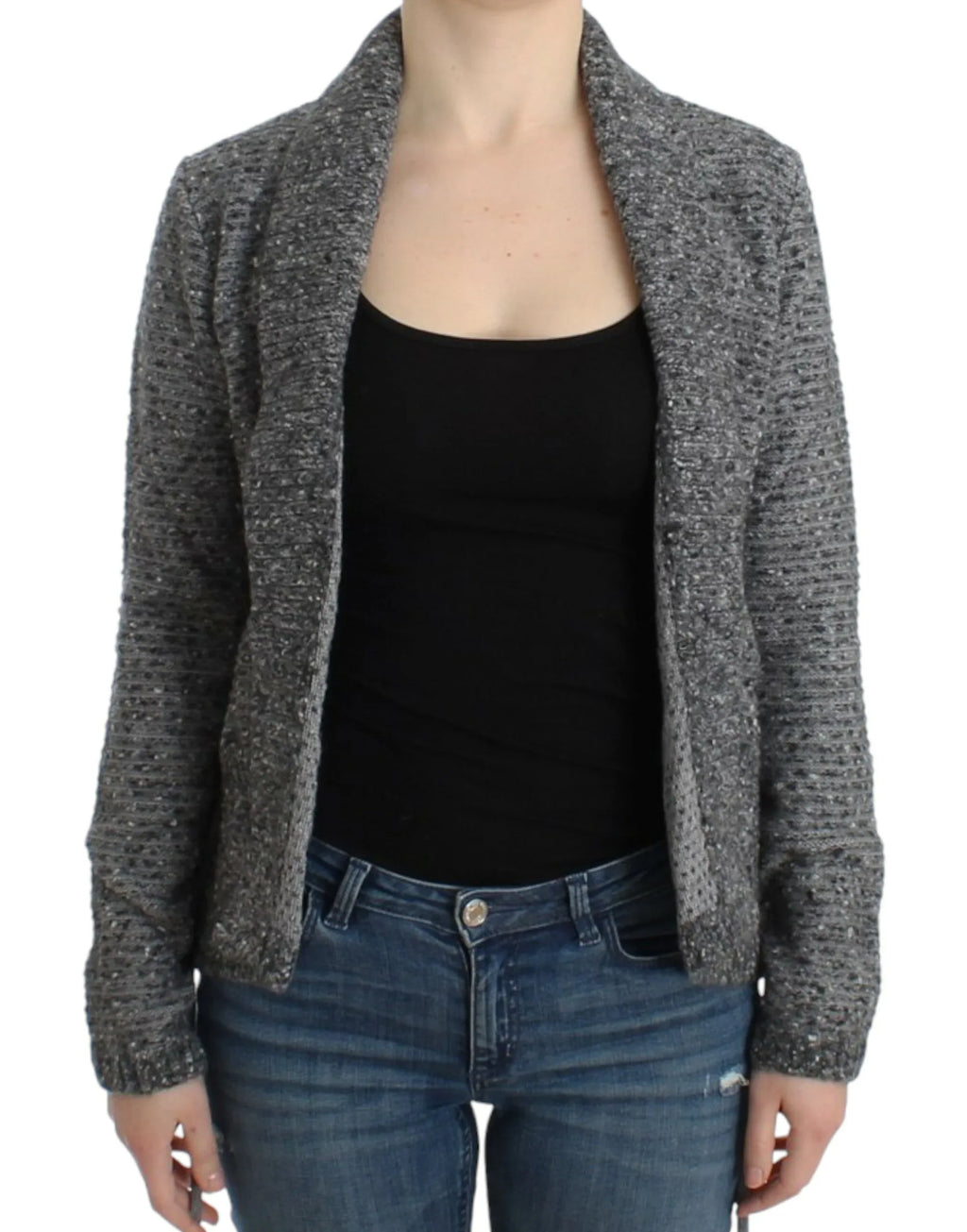 Cavalli Gray wool knitted cardigan - Zeiniez