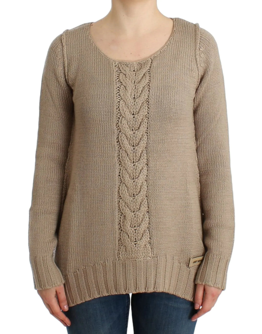Cavalli Beige knitted wool sweater - Zeiniez