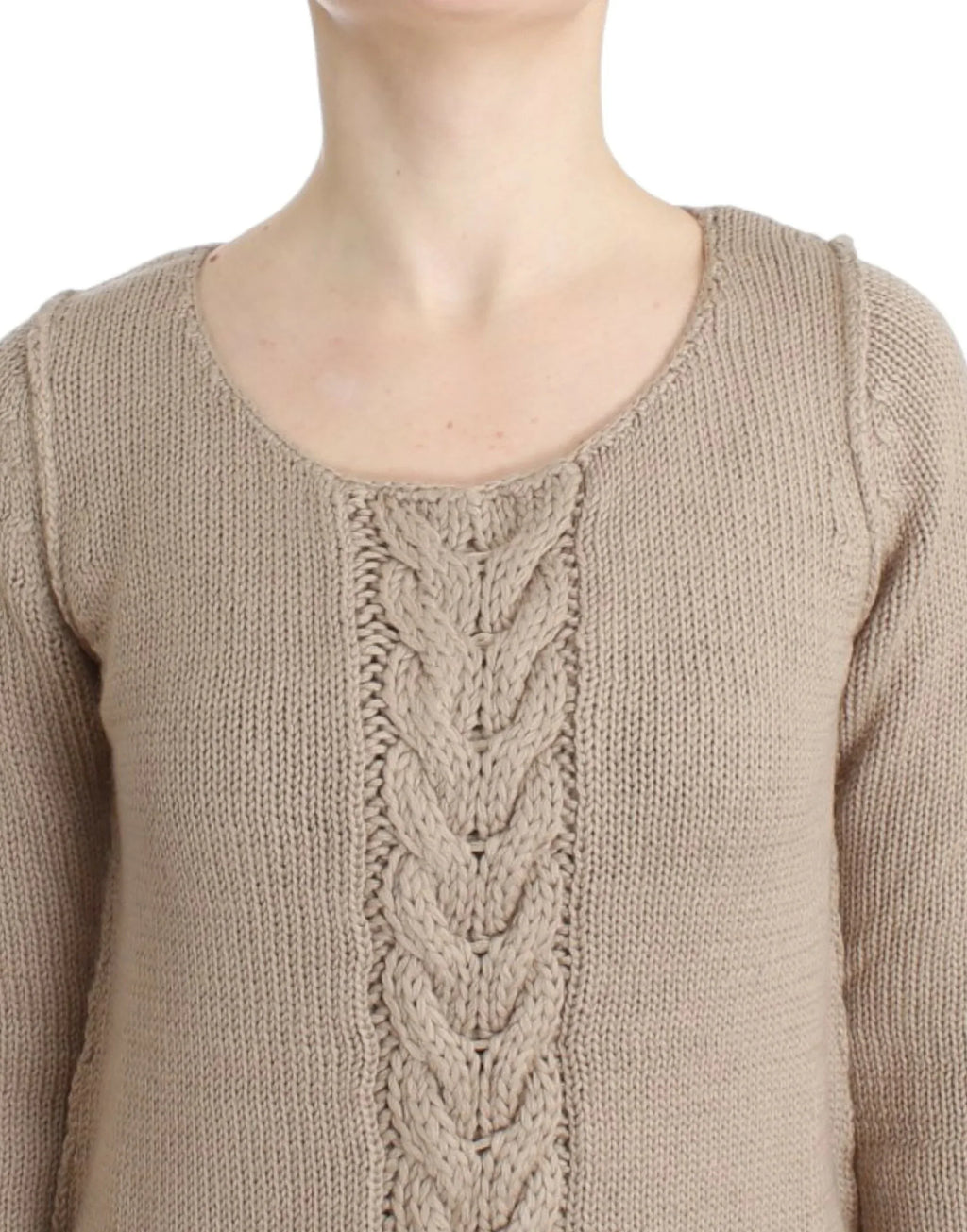 Cavalli Beige knitted wool sweater - Zeiniez
