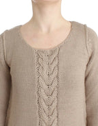 Cavalli Beige knitted wool sweater - Zeiniez