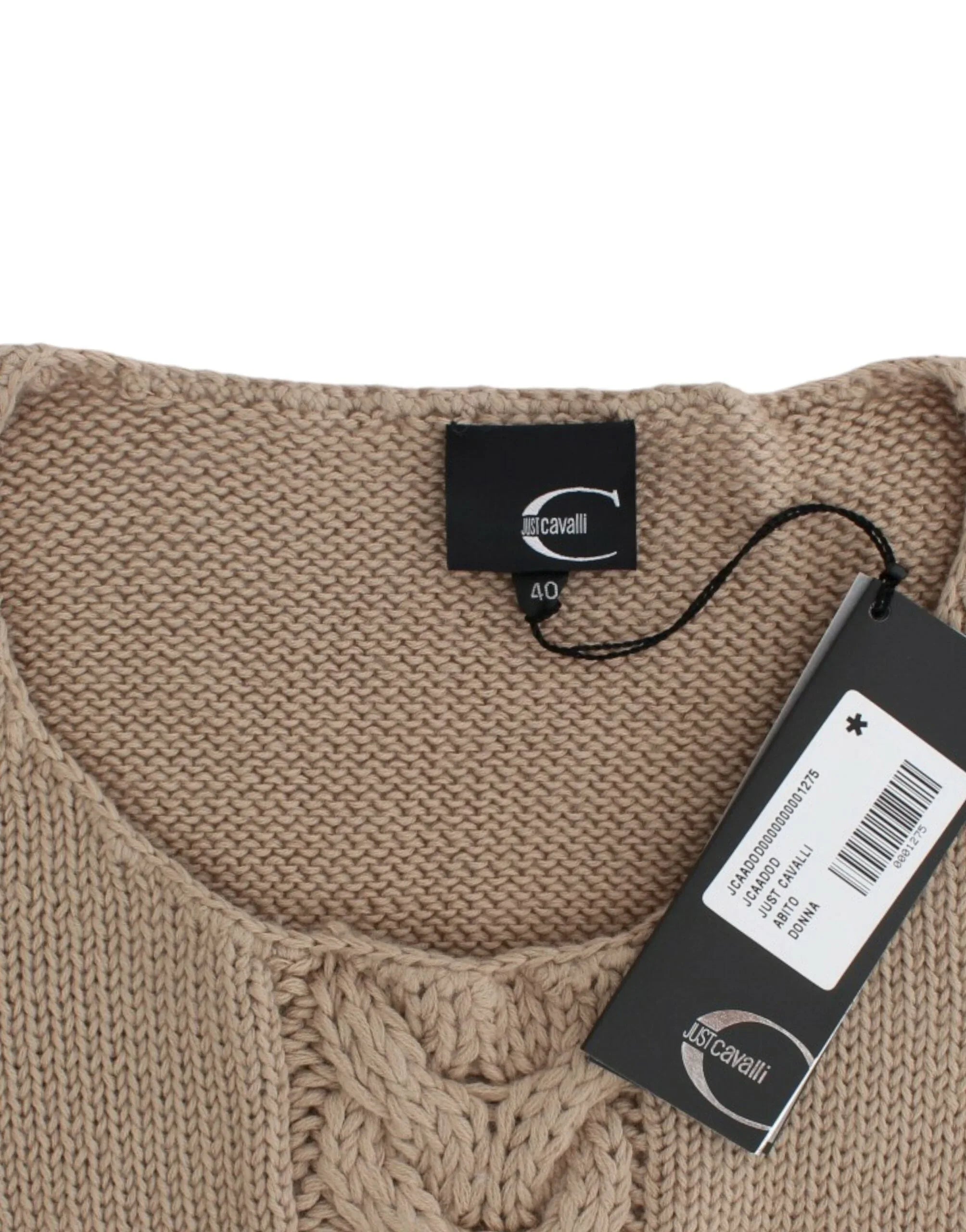 Cavalli Beige knitted wool sweater - Zeiniez
