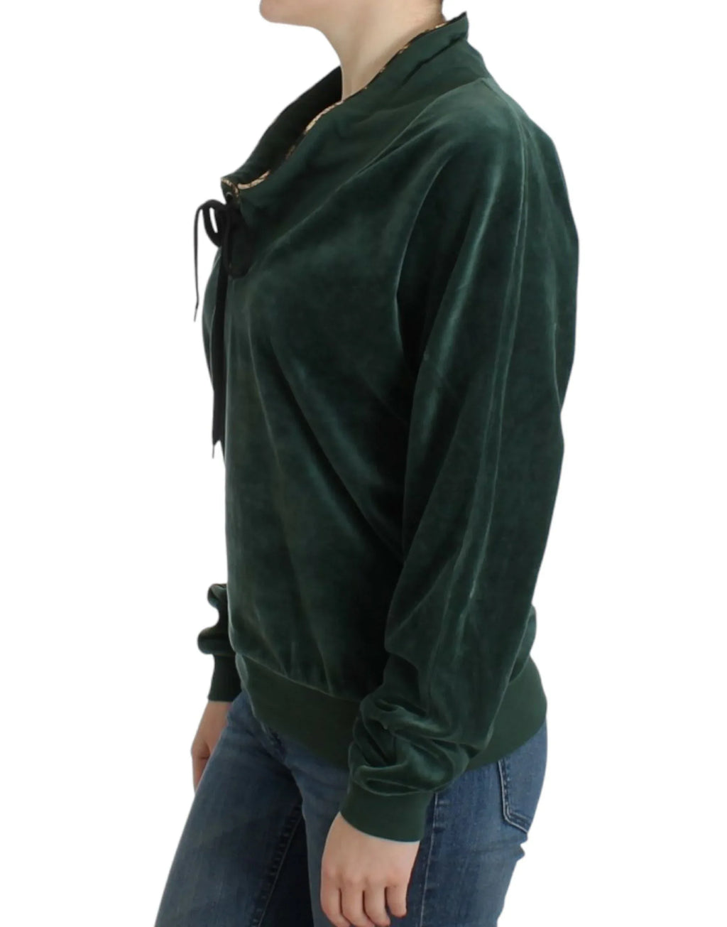 Cavalli Green velvet cotton sweater - Zeiniez