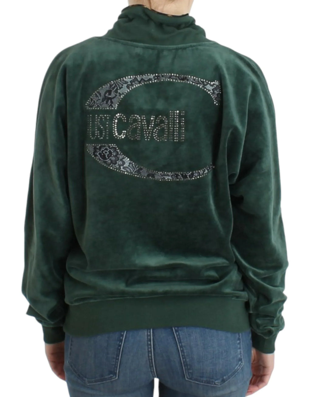 Cavalli Green velvet cotton sweater - Zeiniez