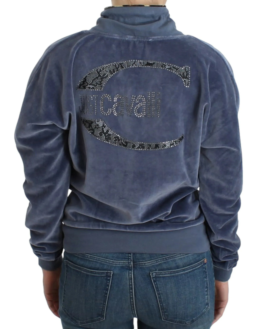 Cavalli Blue velvet cotton sweater - Zeiniez