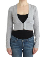 Cavalli Gray cropped wool cardigan - Zeiniez