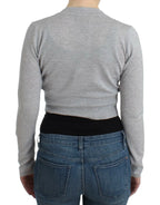 Cavalli Gray cropped wool cardigan - Zeiniez