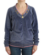 Cavalli Blue velvet zipup sweater - Zeiniez