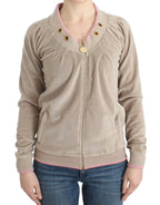 Cavalli Beige velvet zipup sweater - Zeiniez