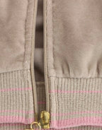 Cavalli Beige velvet zipup sweater - Zeiniez