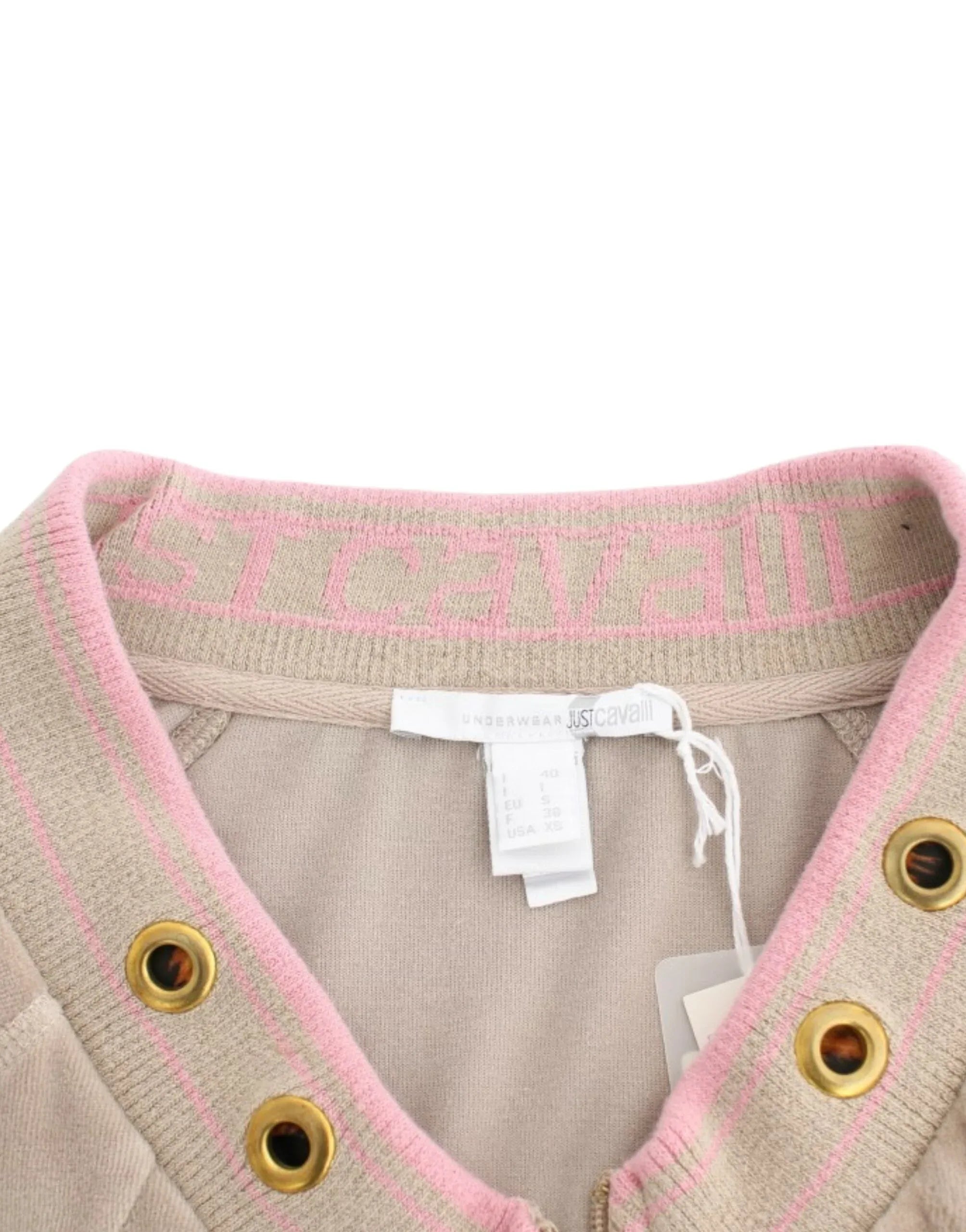 Cavalli Beige velvet zipup sweater - Zeiniez