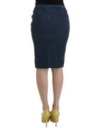 Cavalli Blue corduroy pencil skirt - Zeiniez