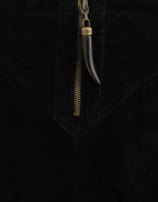 Cavalli Black Corduroy Pencil Skirt - Zeiniez