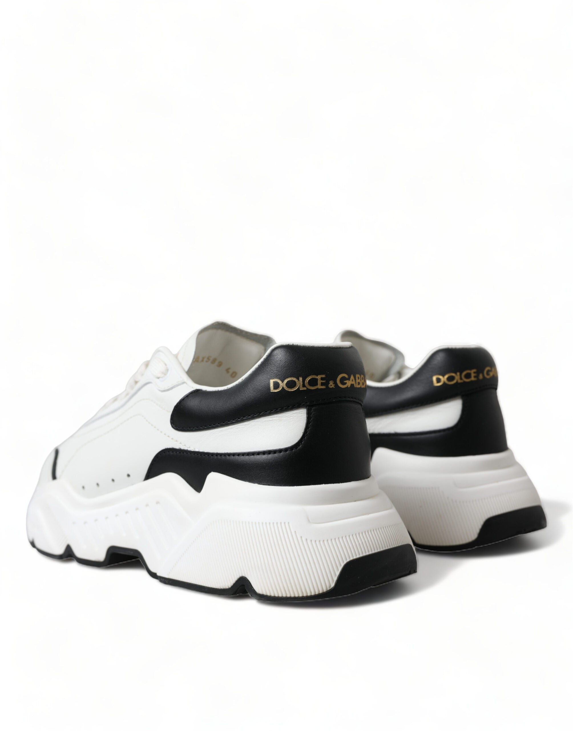 Dolce & Gabbana White Black Low Top Daymaster Sneakers Shoes - Zeiniez