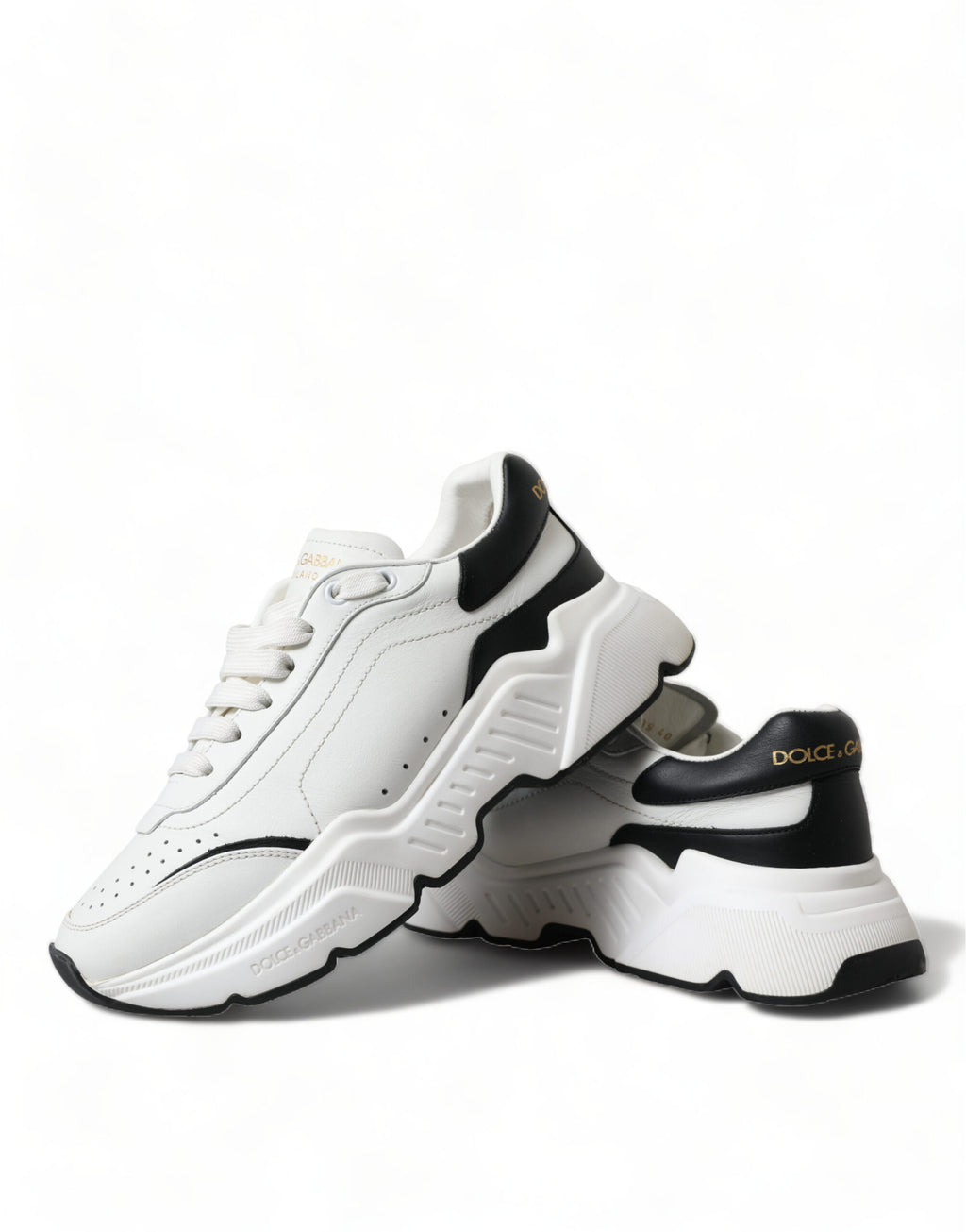 Dolce & Gabbana White Black Low Top Daymaster Sneakers Shoes - Zeiniez