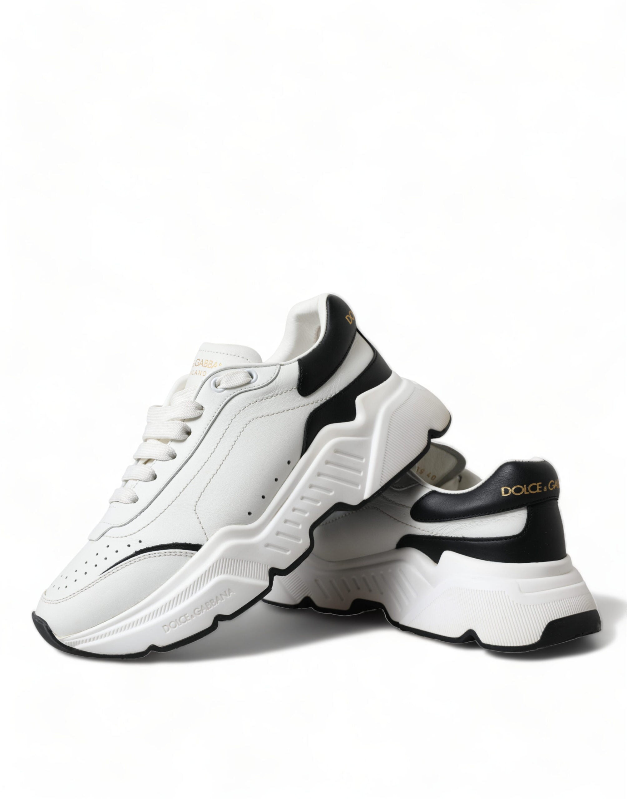 Dolce & Gabbana White Black Low Top Daymaster Sneakers Shoes - Zeiniez