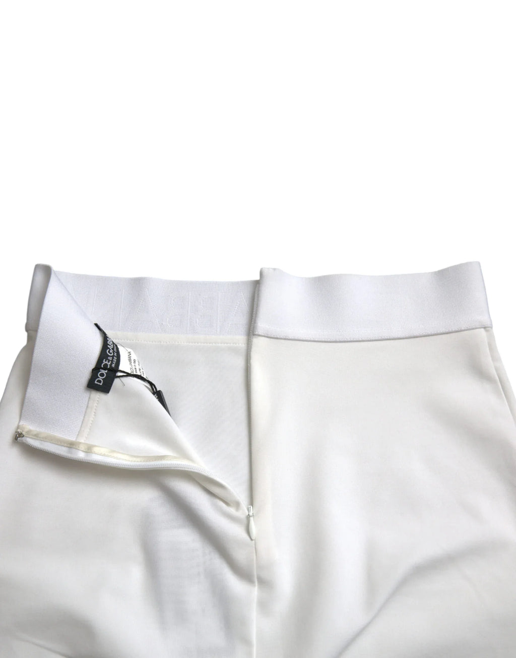 Dolce & Gabbana White Viscose High Waist Pencil Cut Mini Skirt - Zeiniez
